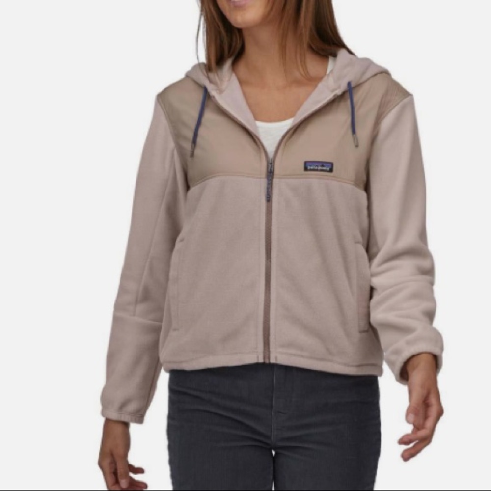 Patagonia microdini hoodie in light mauve